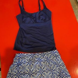 Lands End tankini with swim skirt